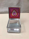 GLASS TRINKET BOX W/HEARTS