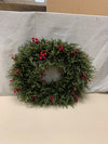 20" FAUX CEDAR BERRY WREATH