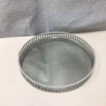 GLASS ROUND SMOKY MIRRORED TRAY