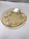 1950'S ORANGE PURPLE GLASS DISH