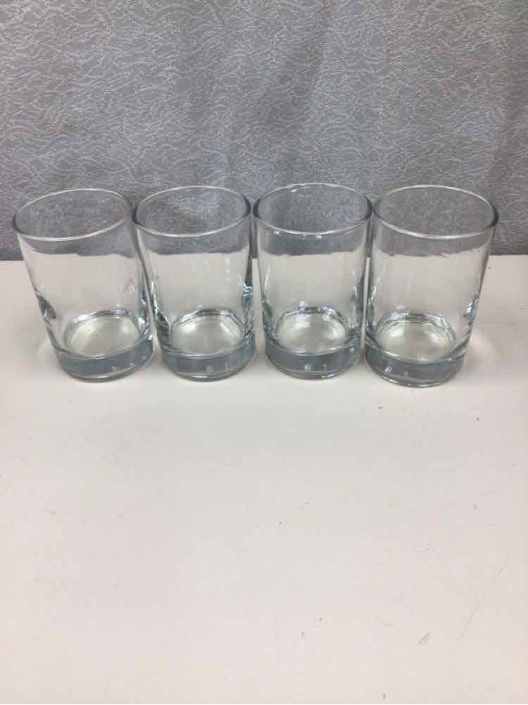 4 SMALL GLASS CUPS