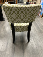 GREEN WHITE PATTERN ARMLESS CHAIR