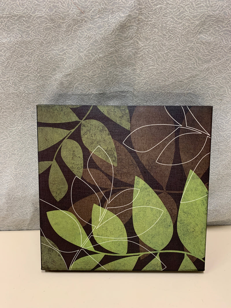 BROWN GREEN LEAVES CANVAS