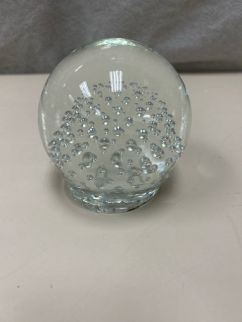 GLASS PAPERWEIGHT W/BUBBLES