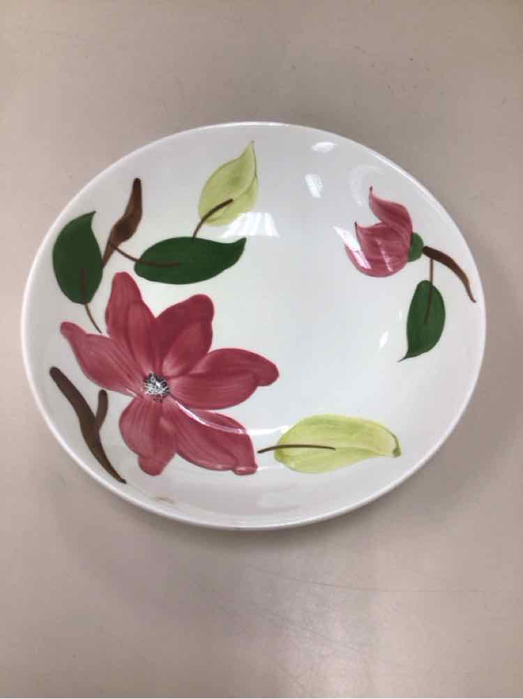 WHITE W/PINK FLOWER BOWL