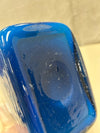 GREY VASE W/BLUE GLASS VASE