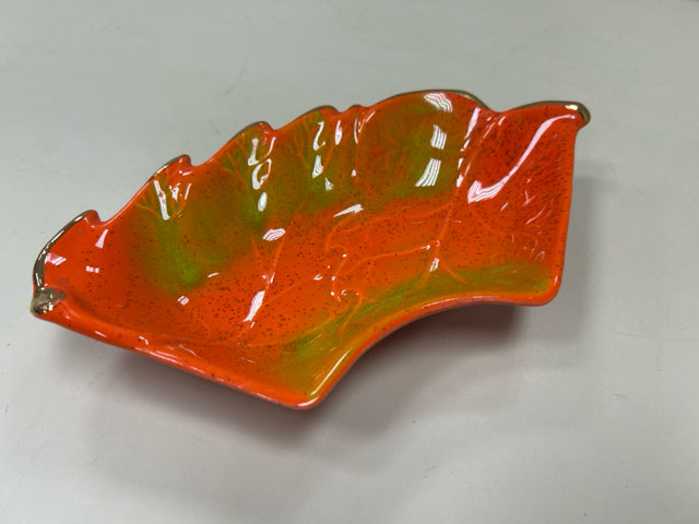 ORANGE GREEN RETRO DISH CERAMIC