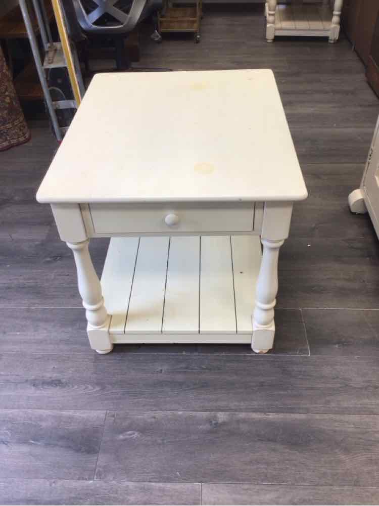 LARGE CREAM NIGHTSTAND WITH DRAWER