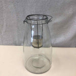 CLEAR GLASS LANTERN W/TEA LIGHT
