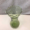 TALL GREEN GLASS RIPPLE VASE