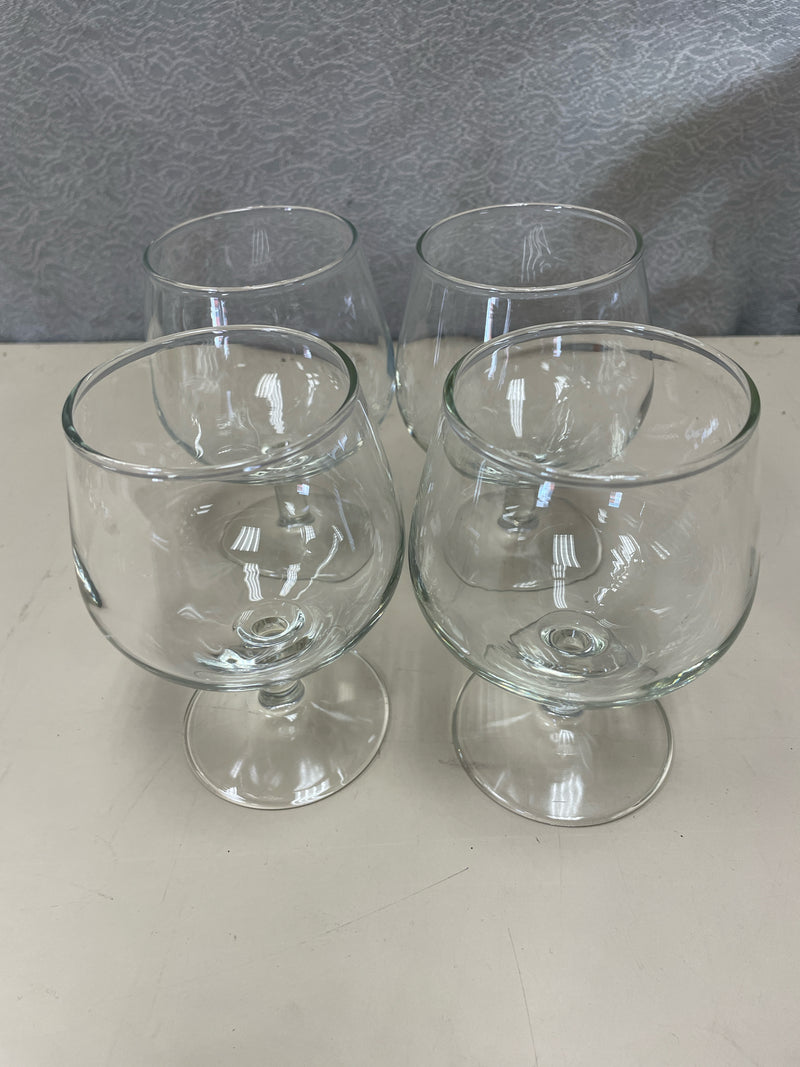4 SHORT CLEAR GLASSES
