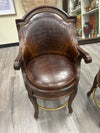 CENTURY CROC EMBOSSED LEATHER STOOL