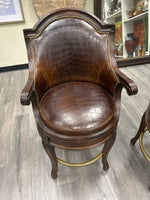 CENTURY CROC EMBOSSED LEATHER STOOL