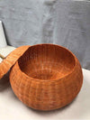 ORANGE WEAVE LIDDED PUMPKIN