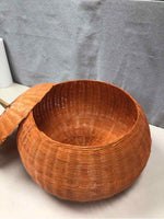 ORANGE WEAVE LIDDED PUMPKIN