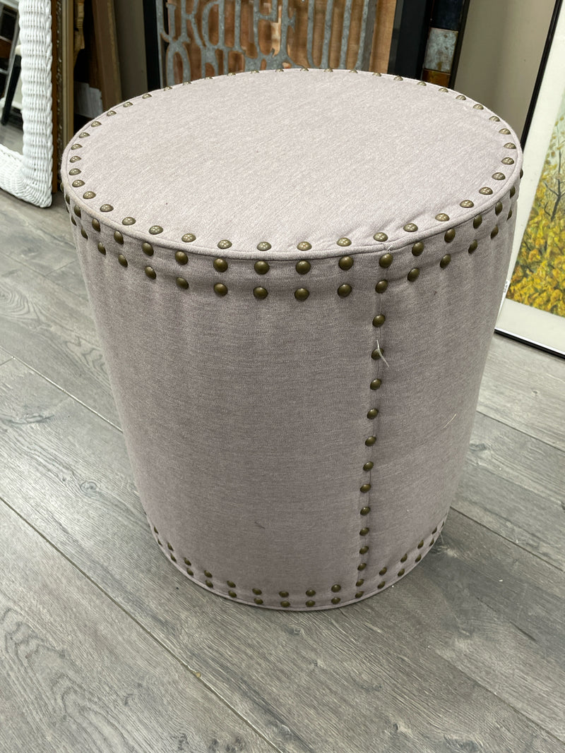 GREY NAILHEAD TRIM SIDE TABLE