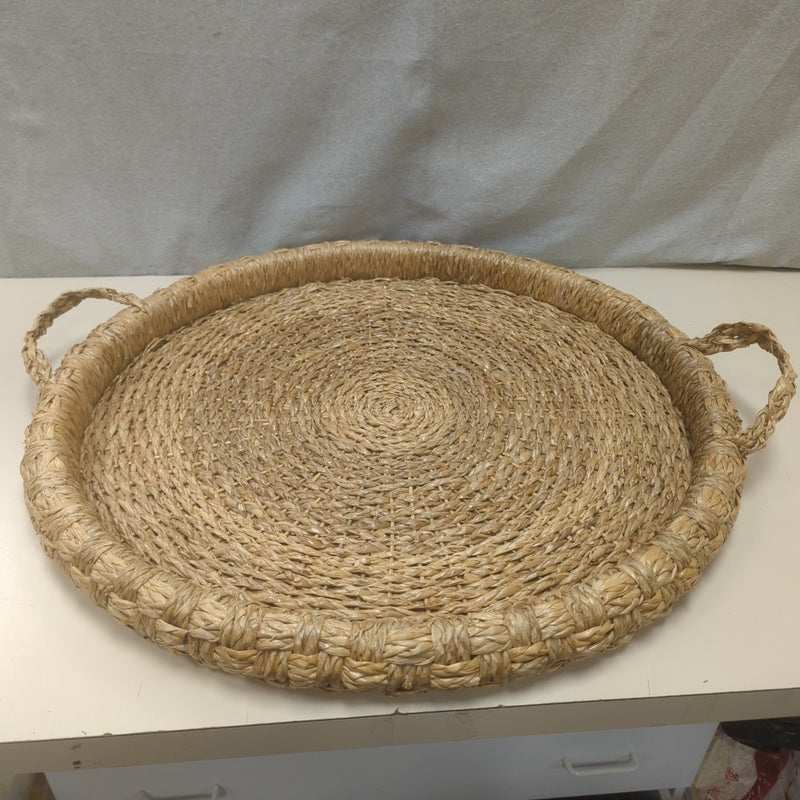 LARGE ROUND WOVEN TRAY