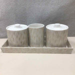 TEXTURED CERAMIC JAR SET
