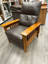 WOOD/LEATHER ARMCHAIR