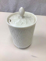 VINTAGE JAM JAR W/LEAF PATTERN