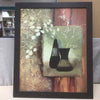 VASE W/WHITE FLORAL ARNG