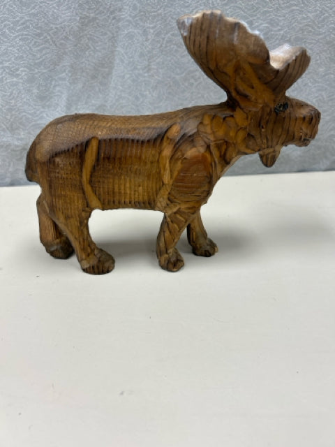 WOOD CARVED MOOSE