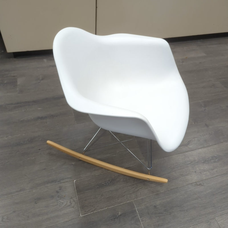 WHITE EAMES CHAIR ROCKER