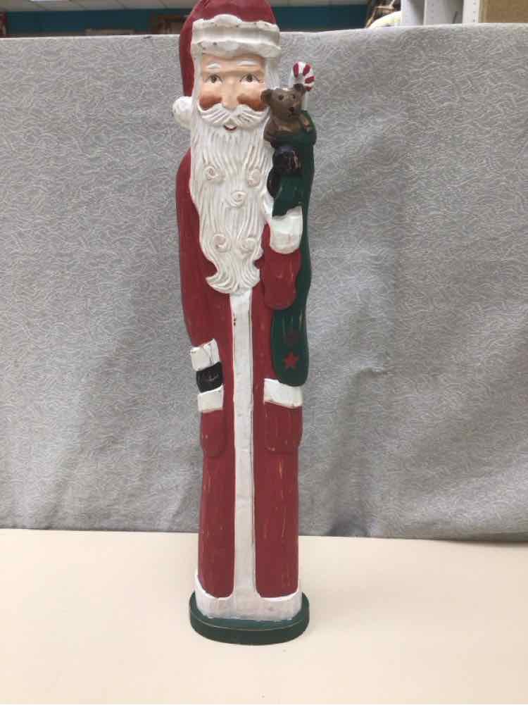 TALL WOOD SANTA FIGURE