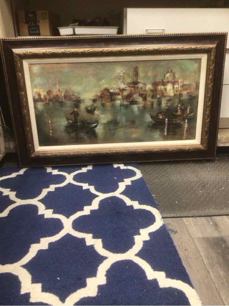 VENICE AT DAWN ARTWORK WITH WOOD FRAME