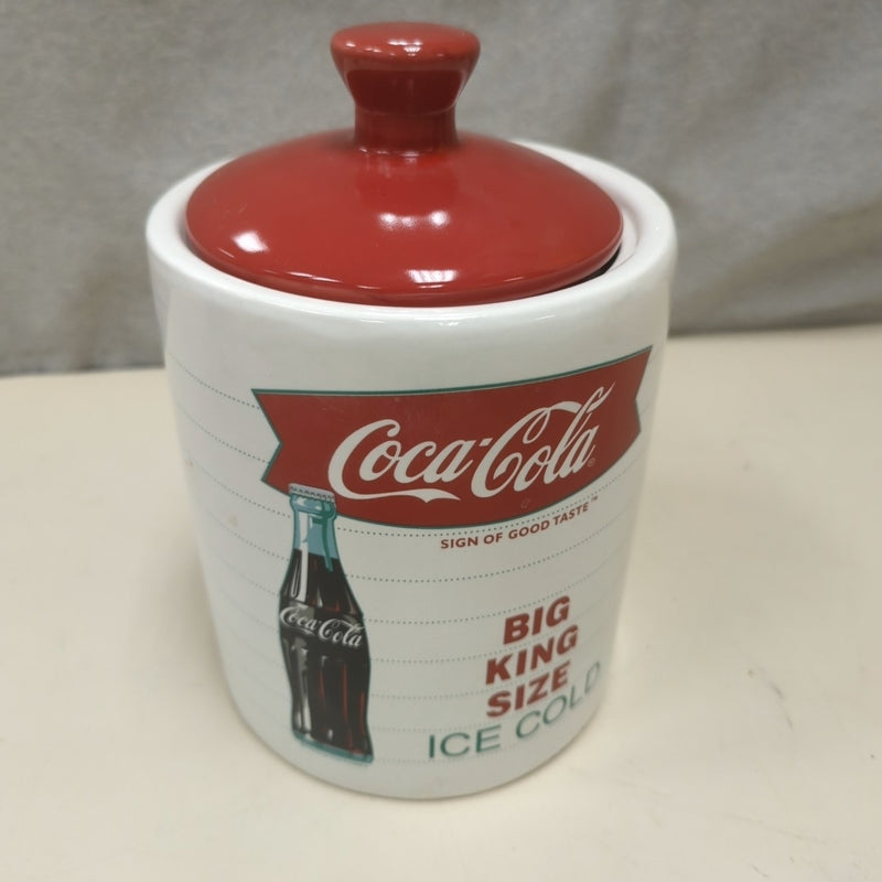 WHITE/RED LIDDED COKE JAR