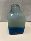 GREY VASE W/BLUE GLASS VASE