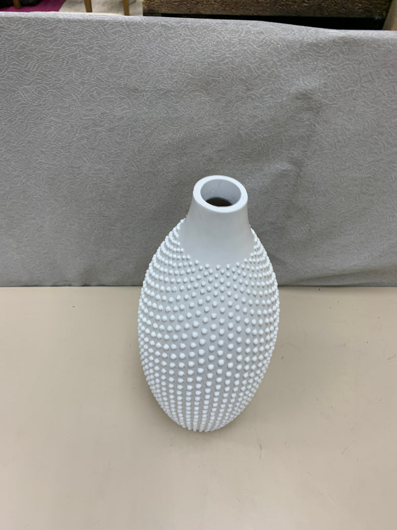 "CAMILLA" WHITE BUMPY VASE