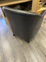 BLACK/GOLD RIVETED ARMCHAIR