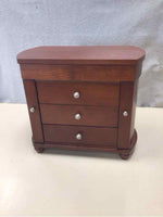 BROWN 3 DRAWER JEWELRY BOX WITH 2 SIDE DRAWERS