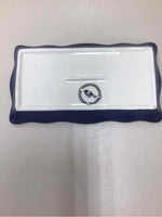 YELLOW/BLUE CERAMIC BUTTER DISH