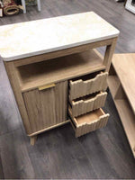 LIGHT BROWN FLOOR CABINET WITH SLIDING DOOR