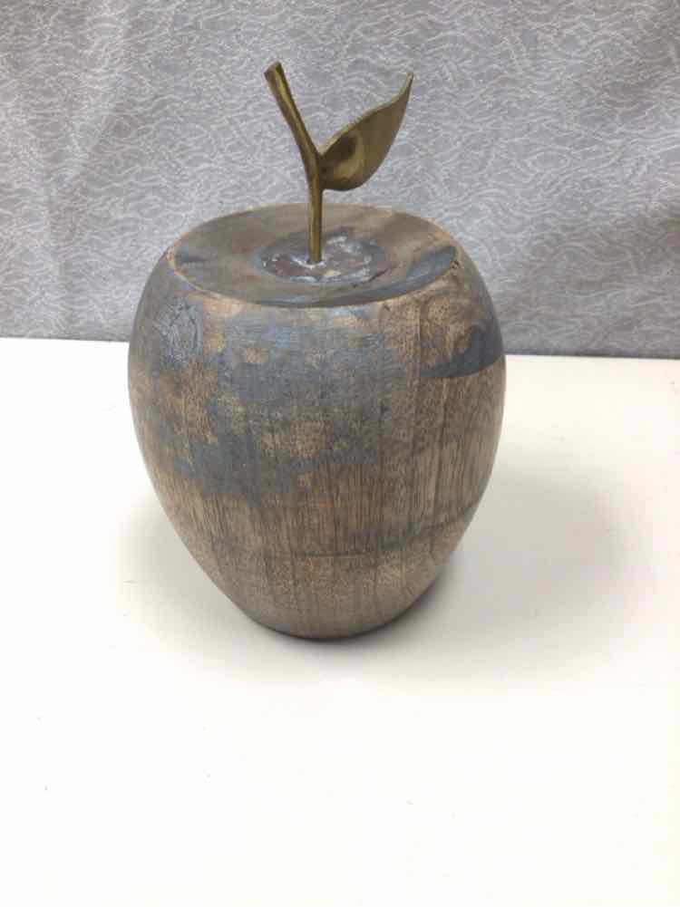 WOOD APPLE W/GOLD STEM