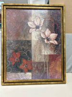 WHITE W/RED FLORAL PIC