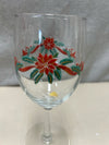 2 HOLLY THEME WINE GLASSES