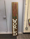 "JOY" TALL WOOD SIGN