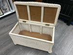 WHITE WICKER TRUNK