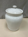 WHITE CERAMIC CONTAINER W/ LID