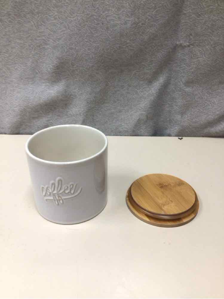 "COFFEE" WHITE CONTAINER W/LID