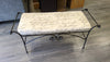 METAL BENCH W/FRENCH WRITING