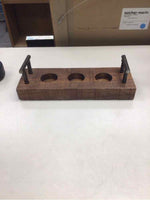 WOOD 3 HOLE CANDLE HOLDER