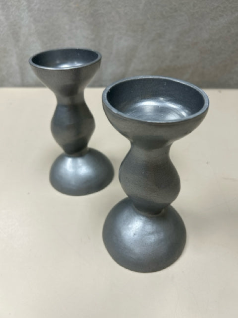 2 SILVER CANDLE HOLDERS
