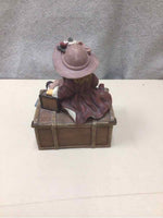 GIRL ON TRUNK BOX FIGURINE
