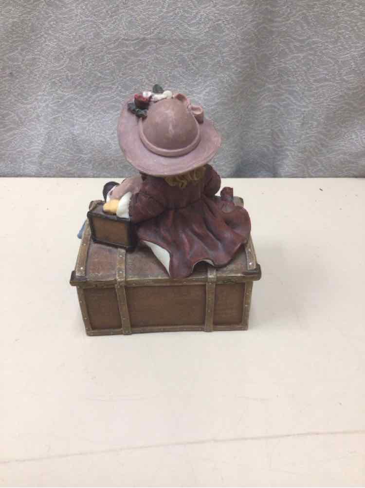 GIRL ON TRUNK BOX FIGURINE