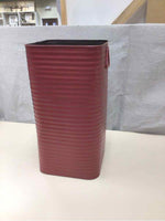 TALL RED METAL CONTAINER