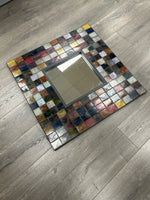 MULTI-COLOR TILE FRAME MIRROR